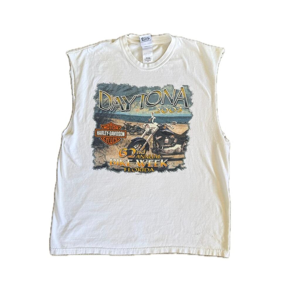 vintage harley davidson 2003 daytona bike week sleeveless t-shirt